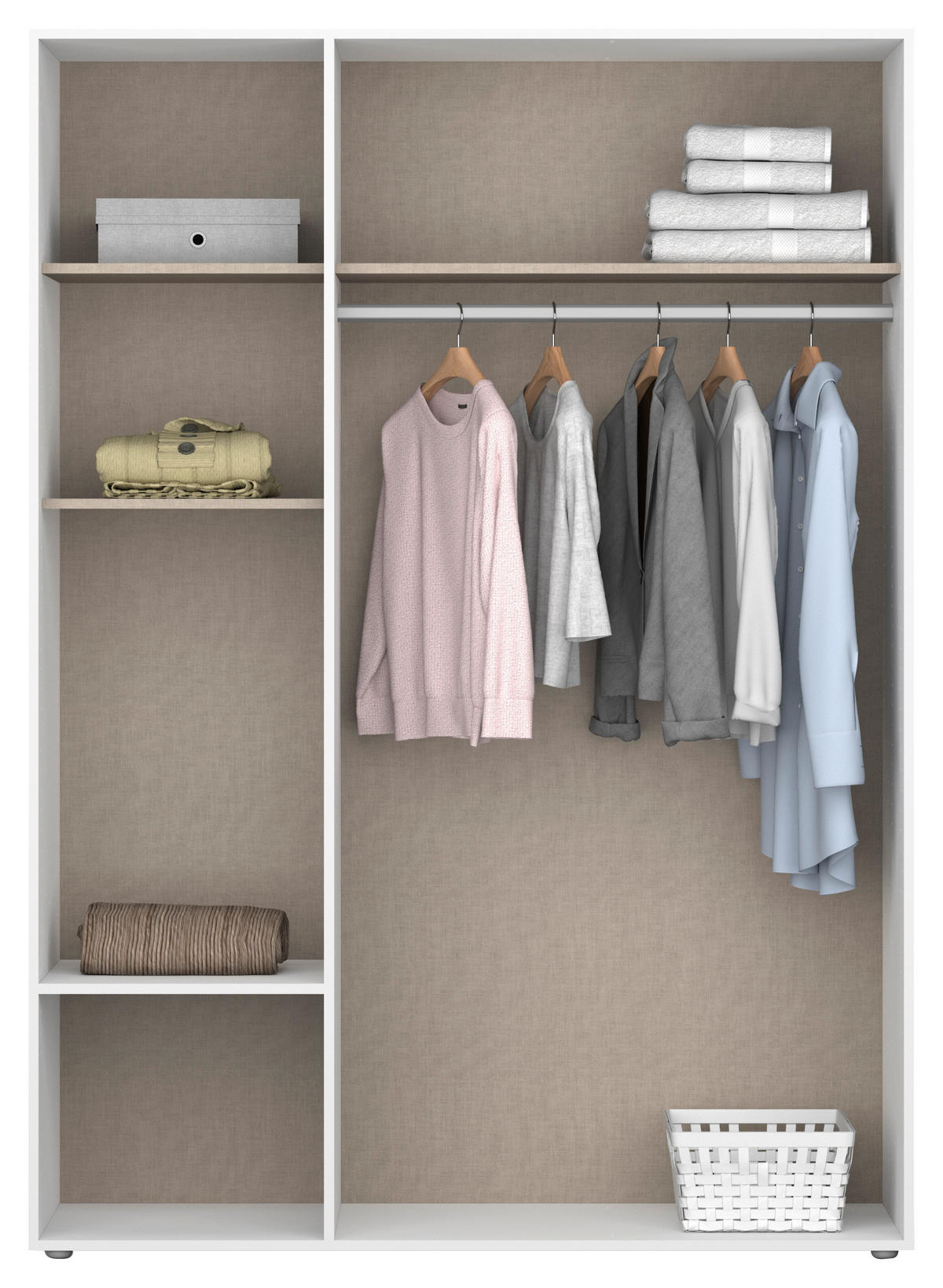 DREHTÜRENSCHRANK in Grau, Weiss  - Weiss/Grau, Modern, Holzwerkstoff/Kunststoff (140/194/53cm) - Rauch Möbel