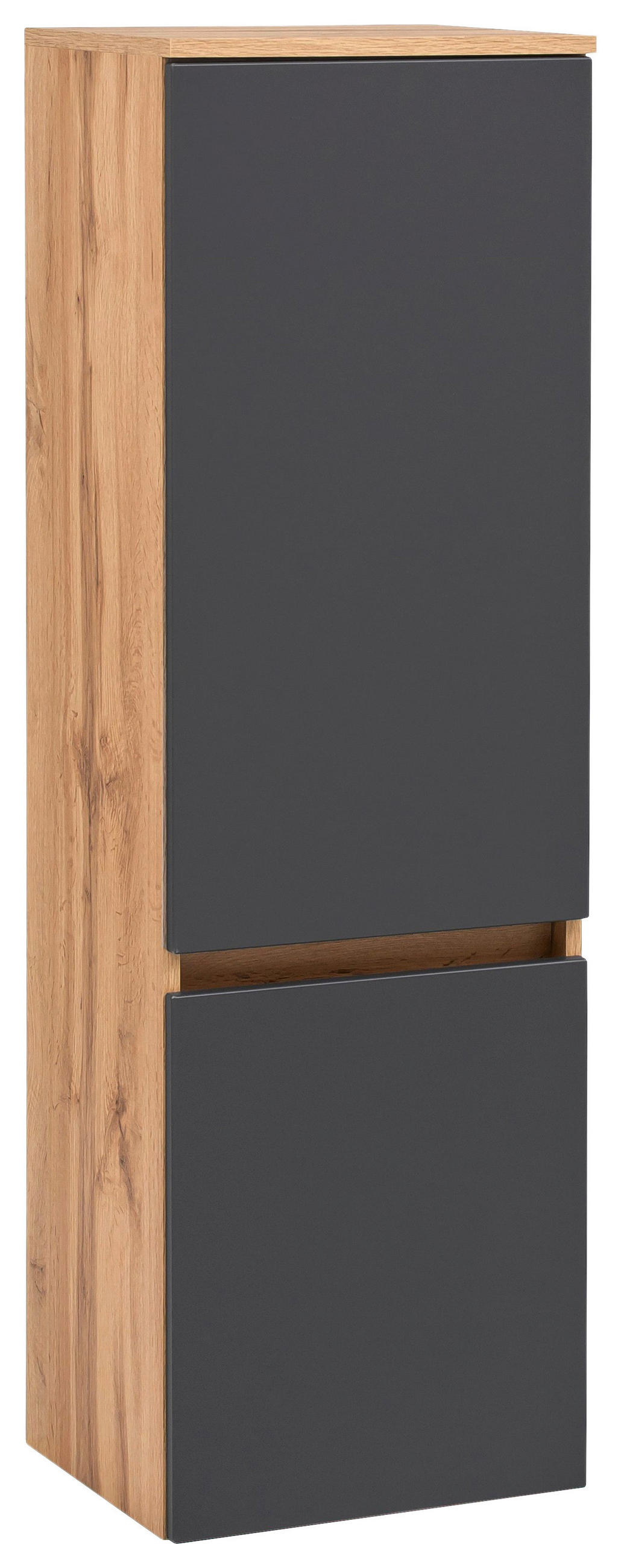 MIDISCHRANK 40/130/35 cm  - Eichefarben/Silberfarben, Konventionell, Holzwerkstoff/Kunststoff (40/130/35cm) - Held