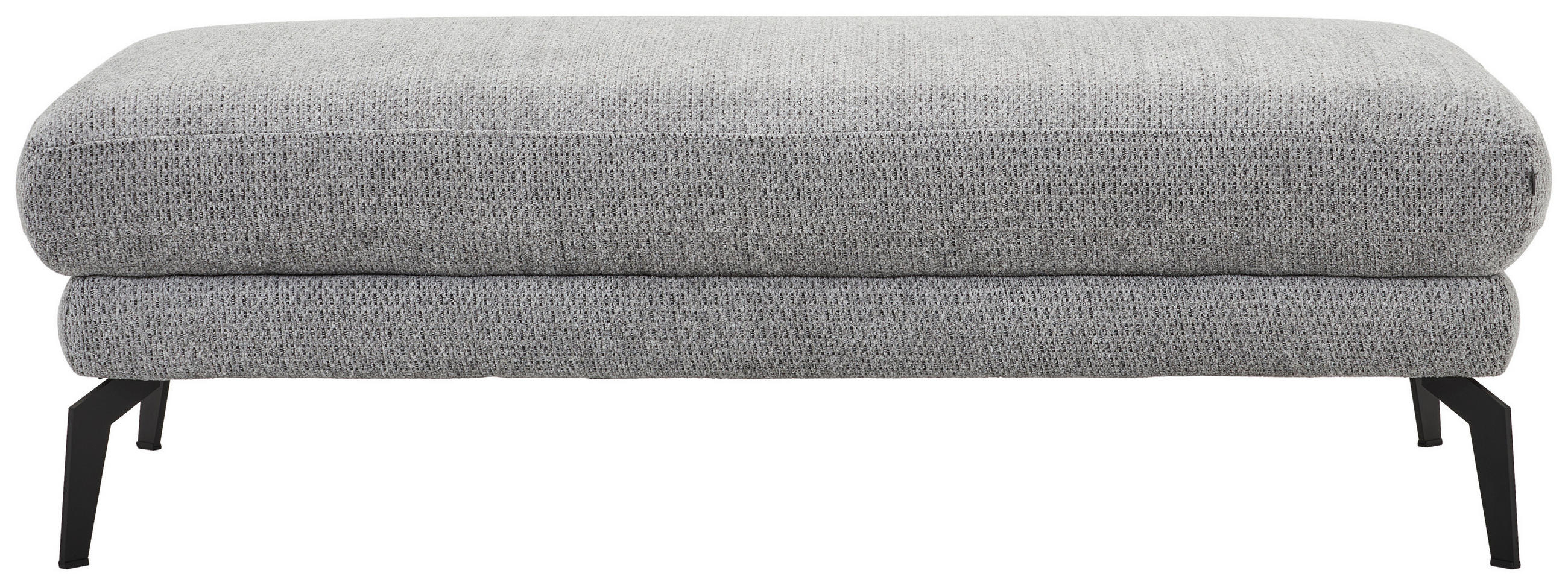 HOCKER Chenille Grau  - Schwarz/Grau, Design, Textil/Metall (136/43/70cm) - Stylife