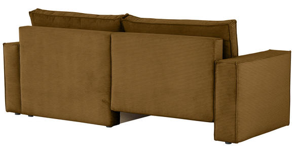 ECKSOFA in Feincord Currygelb  - Currygelb/Schwarz, KONVENTIONELL, Kunststoff/Textil (242/151cm) - Carryhome