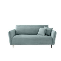 3-SITZER-SOFA in Cord Hellblau  - Schwarz/Hellblau, Design, Textil/Metall (201/97/102cm) - Livetastic