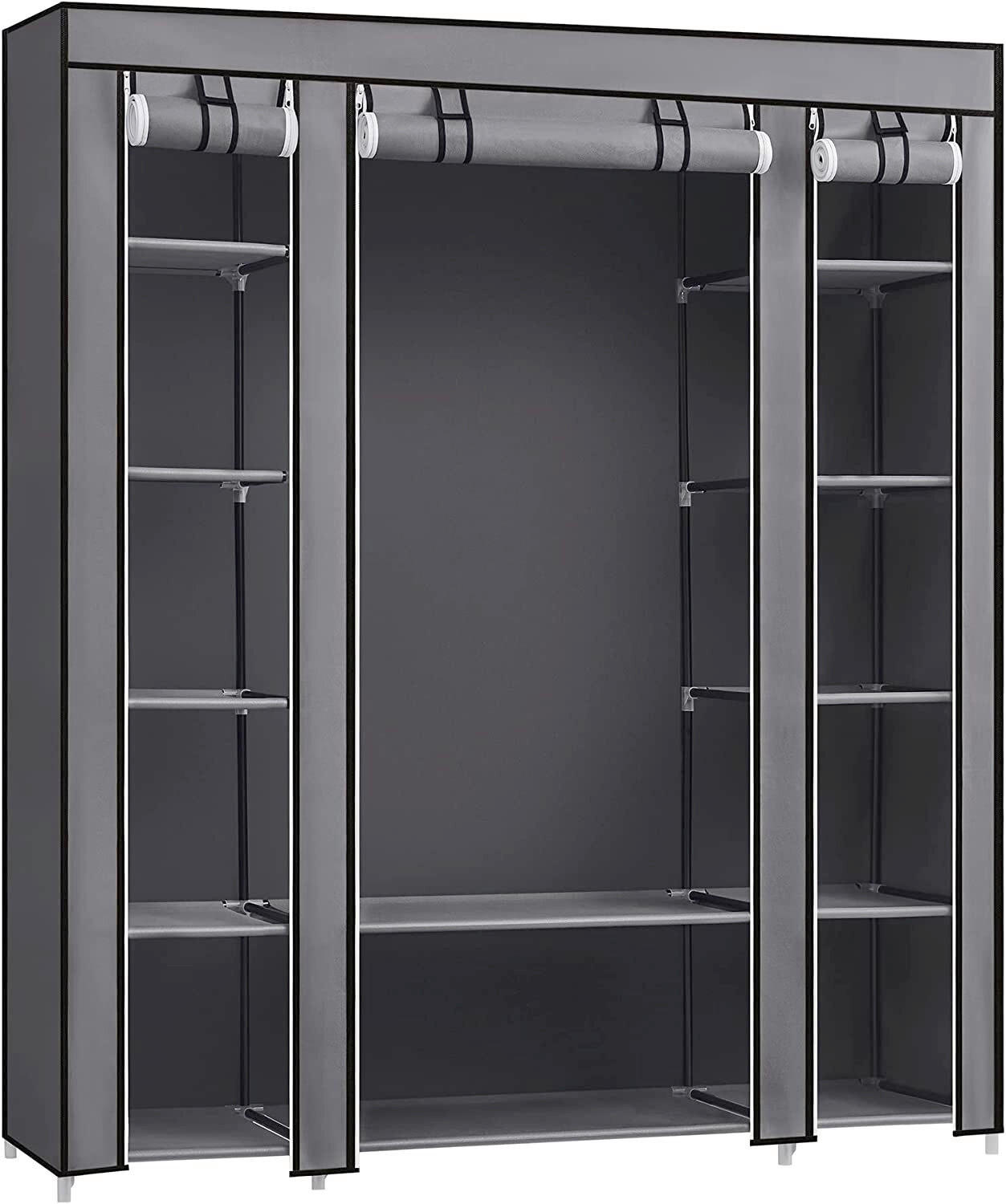 STOFFSCHRANK Grau  - Grau, Trend, Kunststoff/Textil (150/175/45cm) - Boxxx