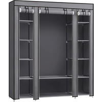 STOFFSCHRANK Grau  - Grau, Trend, Kunststoff/Textil (150/175/45cm) - Boxxx