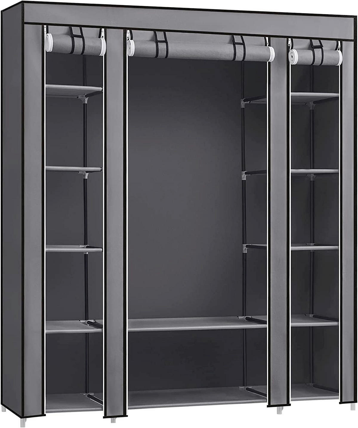 STOFFSCHRANK Grau  - Grau, Trend, Kunststoff/Textil (150/175/45cm) - Boxxx