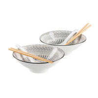 CHINESISCHES TAFELSERVICE Schwarz, Weiß ONIWA  - Schwarz/Weiß, Basics, Keramik - Mäser