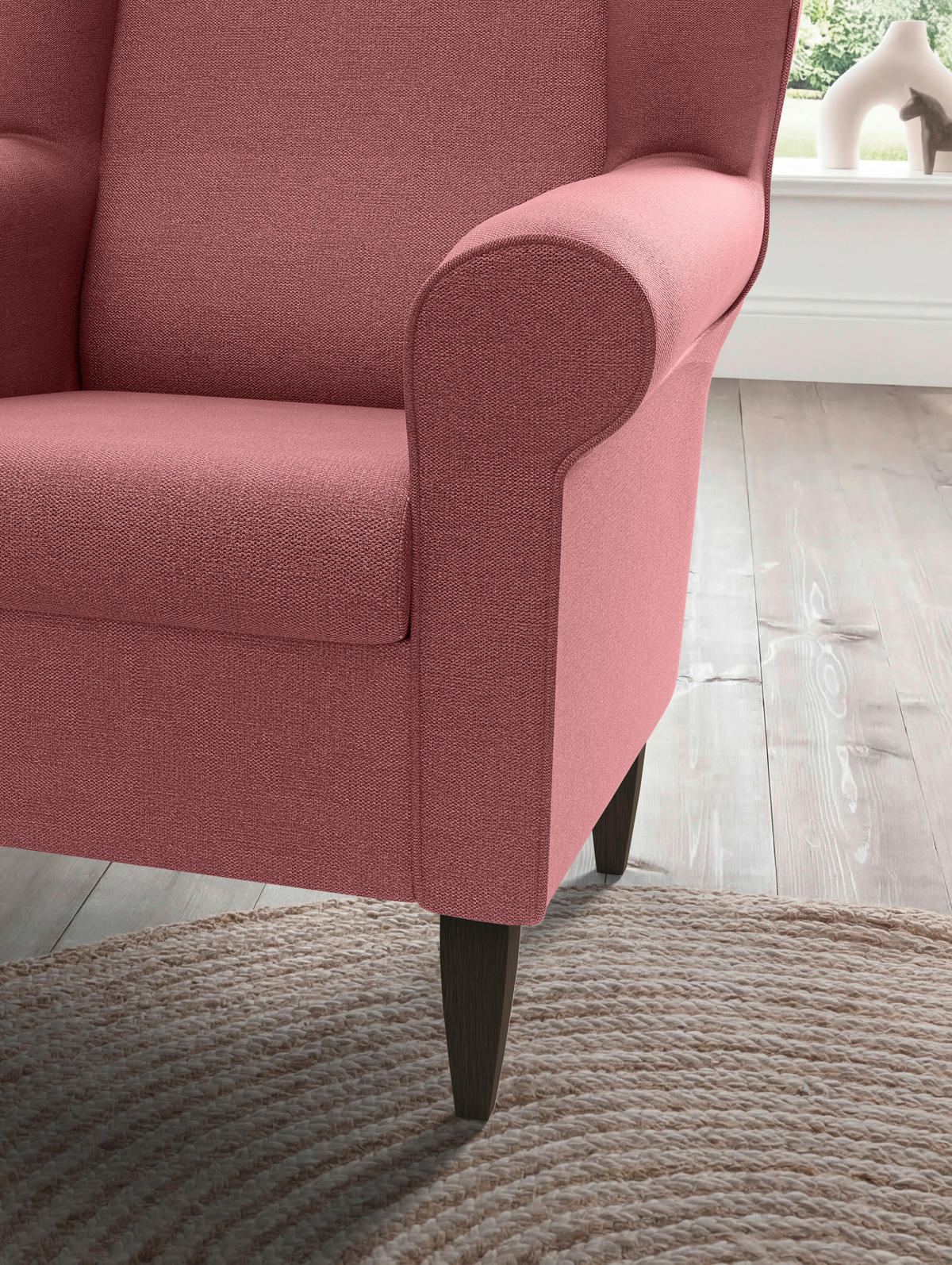 SESSELSET Struktur Rosa  - Wengefarben/Rosa, Konventionell, Holz/Textil (80/102/86cm) - Livetastic