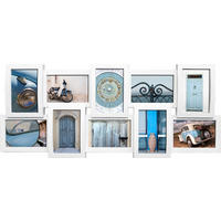 RÁM NA FOTOKOLÁŽ, 10 foto, 73/31/3,5 cm - biela, Basics, plast/sklo (73/31/3,5cm)