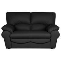 2-SITZER-SOFA in Echtleder Schwarz  - Schwarz, Design, Leder/Kunststoff (150/92/85cm) - Livetastic