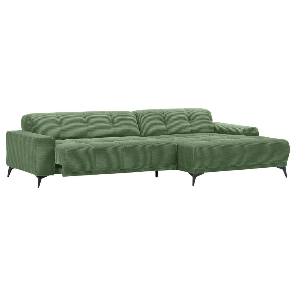Thumbnail - Carryhome Ecksofa, Olivgrün, Textil, 2-3-Sitzer, Ottomane rechts, L-Form, 295x165 cm, seitenverkehrt erhältlich, Rücken ...