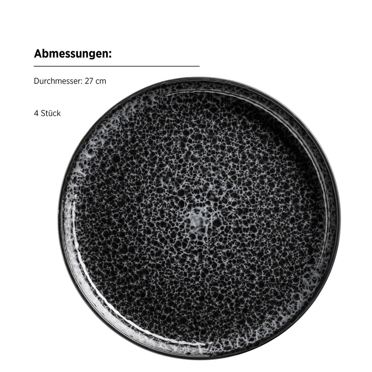 KOMBISERVICE Filippa 16-teilig  - Schwarz, Trend, Keramik - Mäser