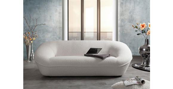 2-SITZER-SOFA in Flachgewebe Weiß  - Schwarz/Weiß, KONVENTIONELL, Kunststoff/Textil (223/79/94cm) - Carryhome