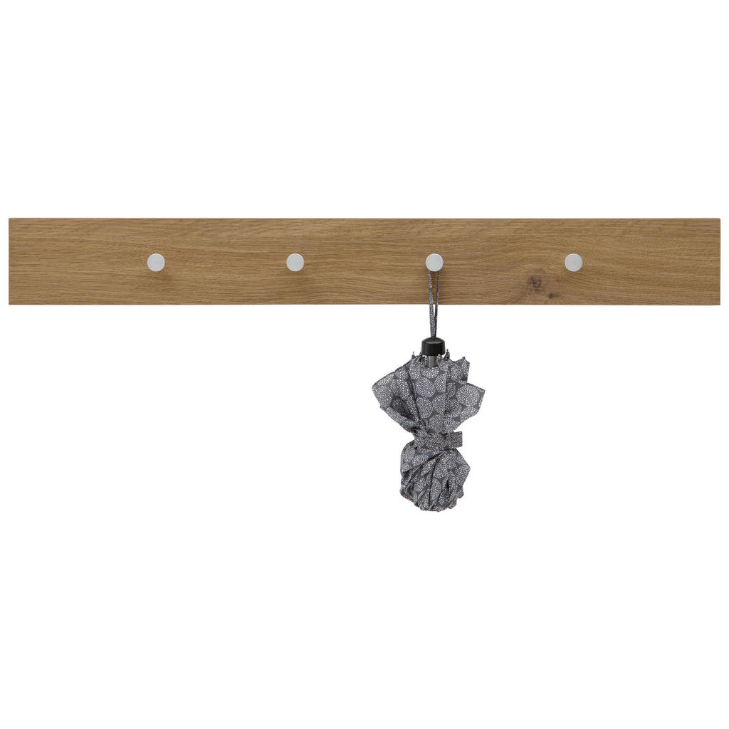 Thumbnail - Dieter Knoll Garderobenleiste, Eiche, Metall, Holzwerkstoff, 98x12x5.5 cm, Aufhängemöglichkeit, Garderobe, Garderobenlei...