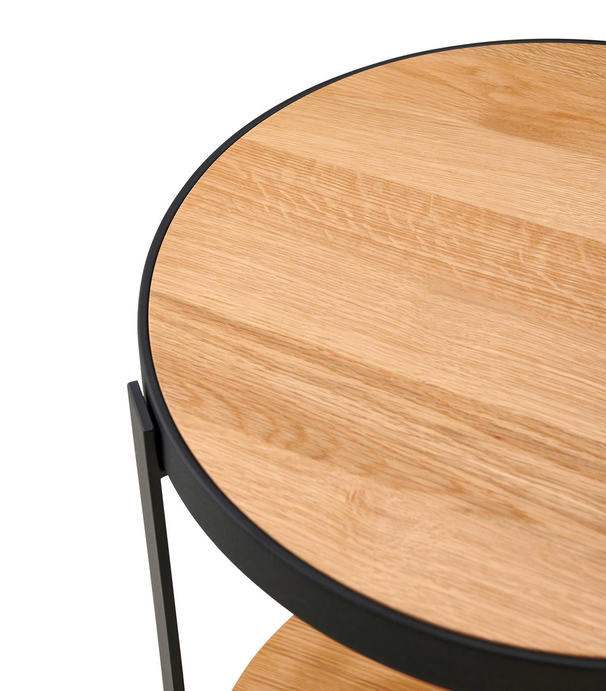ODKLÁDACÍ STOLEK, dub, přírodní barvy, černá - černá/přírodní barvy, Design, kov/dřevo (46.5/55/46.5cm) - Livetastic