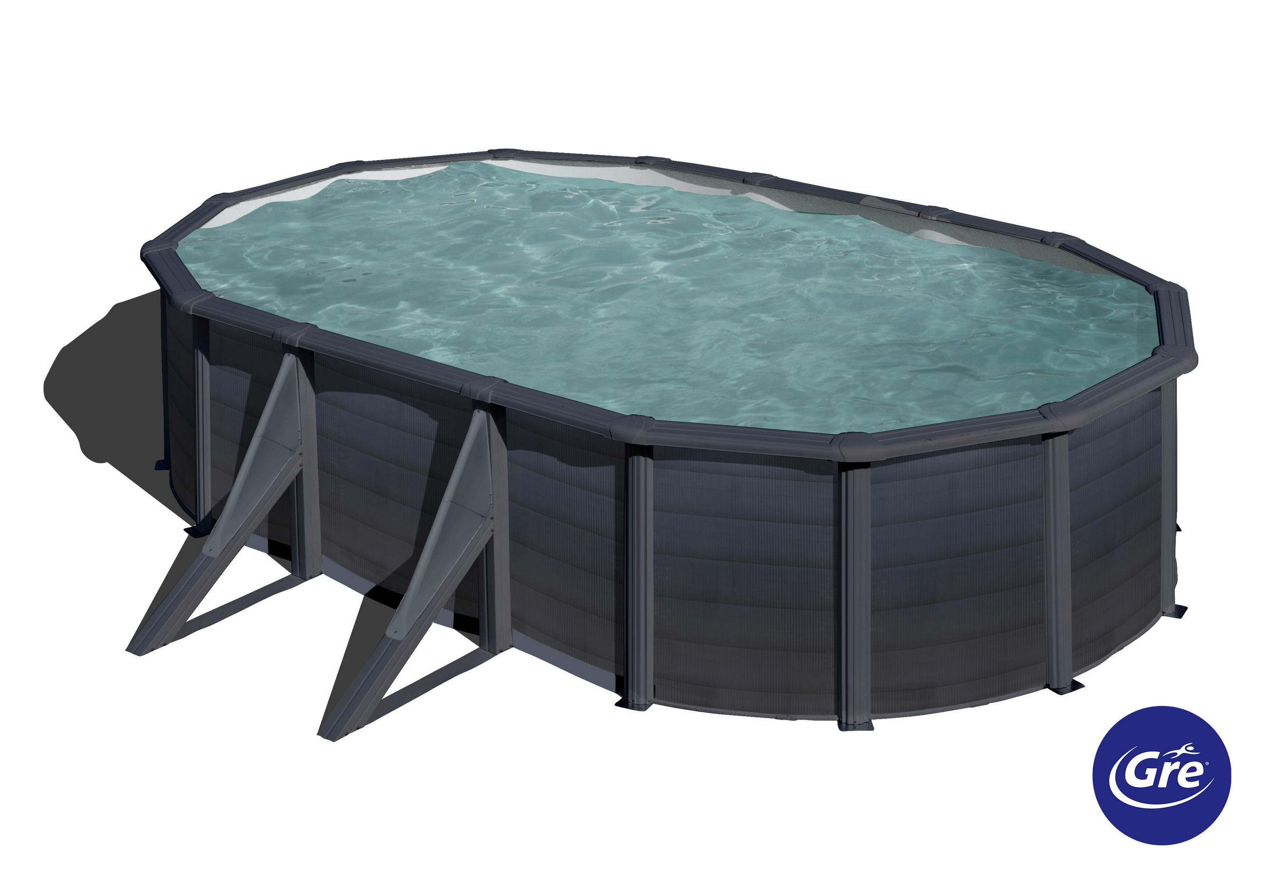 POOL-SET 2024 500/300/120 cm  - Grau, KONVENTIONELL, Holzwerkstoff (500/300/120cm) - Gre