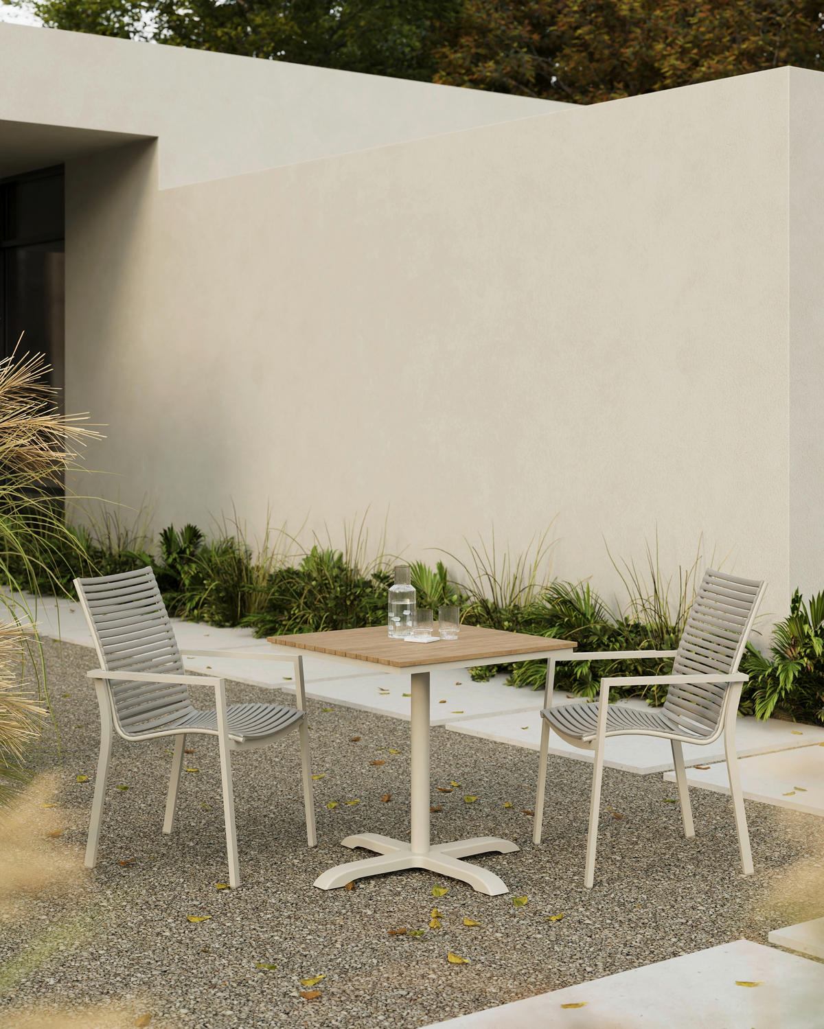 STAPELSTUHL Aluminium Sandfarben  - Sandfarben, KONVENTIONELL, Kunststoff/Metall (57,5/92/60cm) - Ambia Garden