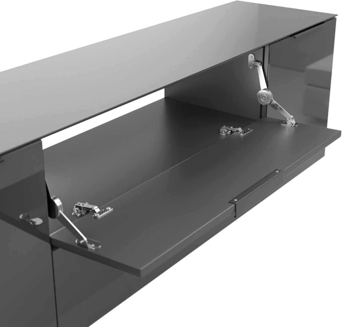 LOWBOARD Style  in 180/53,9/40 cm  - Anthrazit/Anthrazit Hochglanz, Basics, Glas/Holzwerkstoff (180/53,9/40cm)