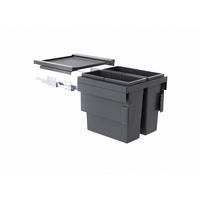 EINBAUABFALLSAMMLER 2 x 18 l  Kunststoff  - Dunkelgrau, Basics, Kunststoff (41,2-41,8/37-42,4/40cm) - HKT