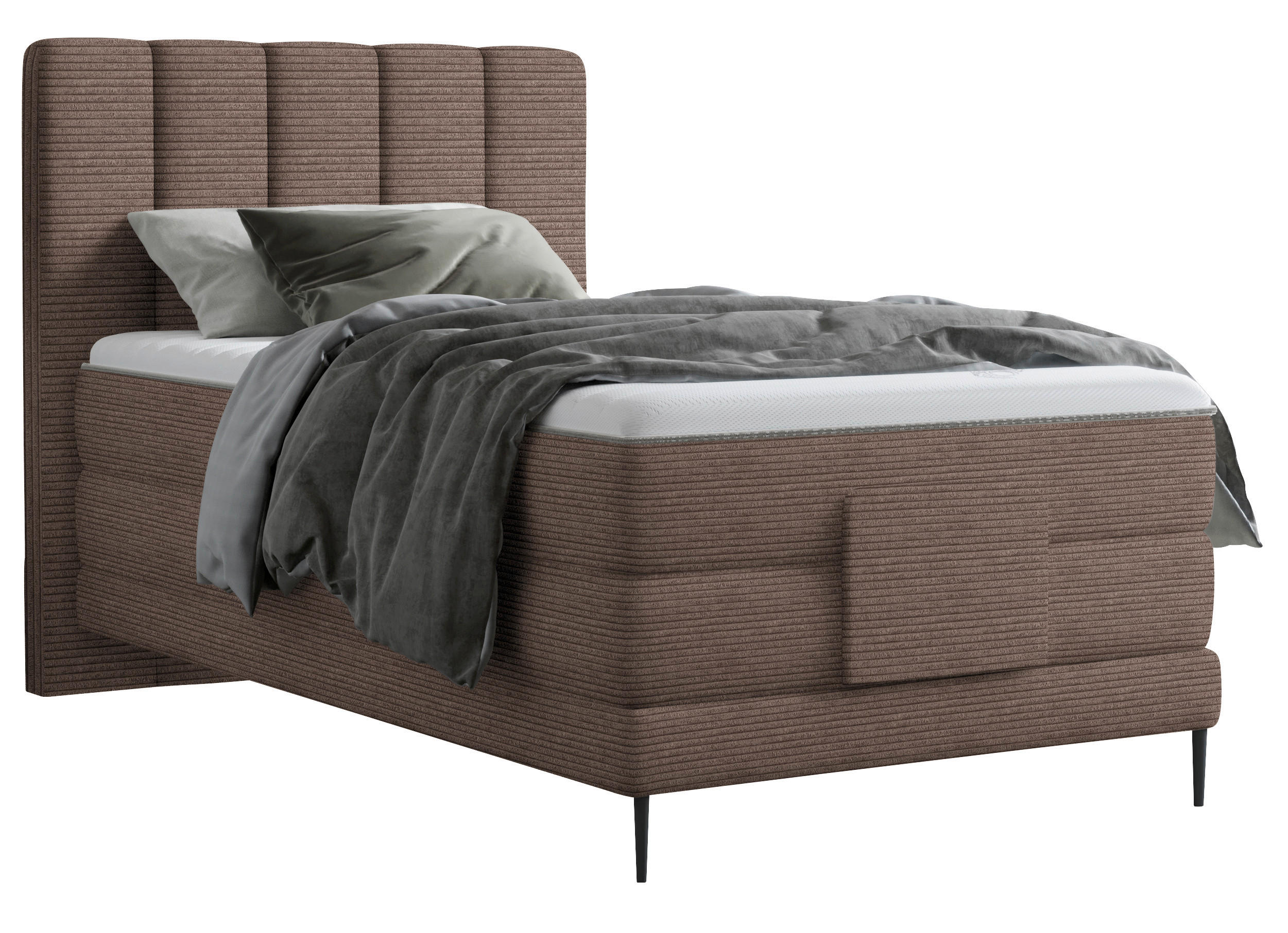 BOXSPRINGBETT 100/200 cm  in Braun  - Schwarz/Braun, Natur, Textil/Metall (100/200cm) - Esposa