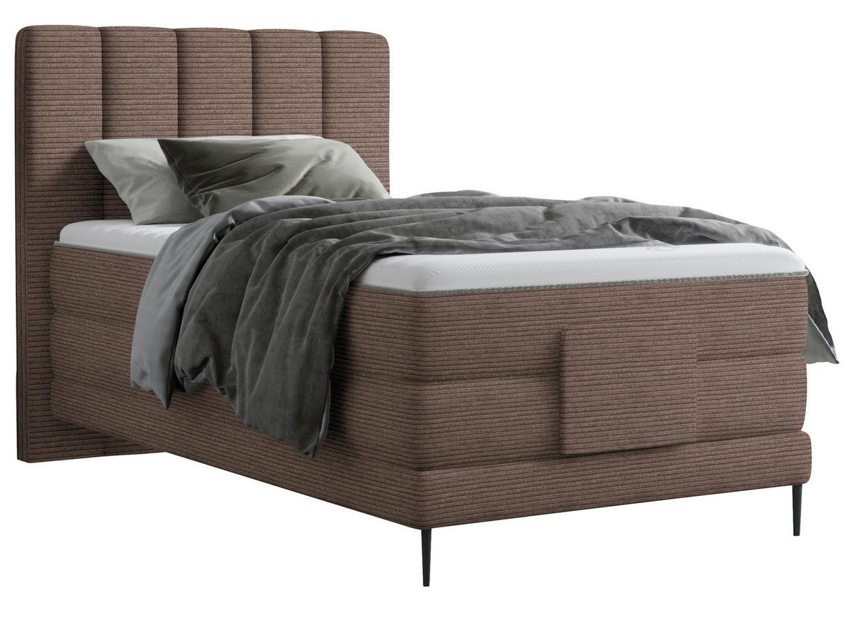 BOXSPRINGBETT 120/200 cm  in Braun  - Schwarz/Braun, Natur, Textil/Metall (120/200cm) - Esposa
