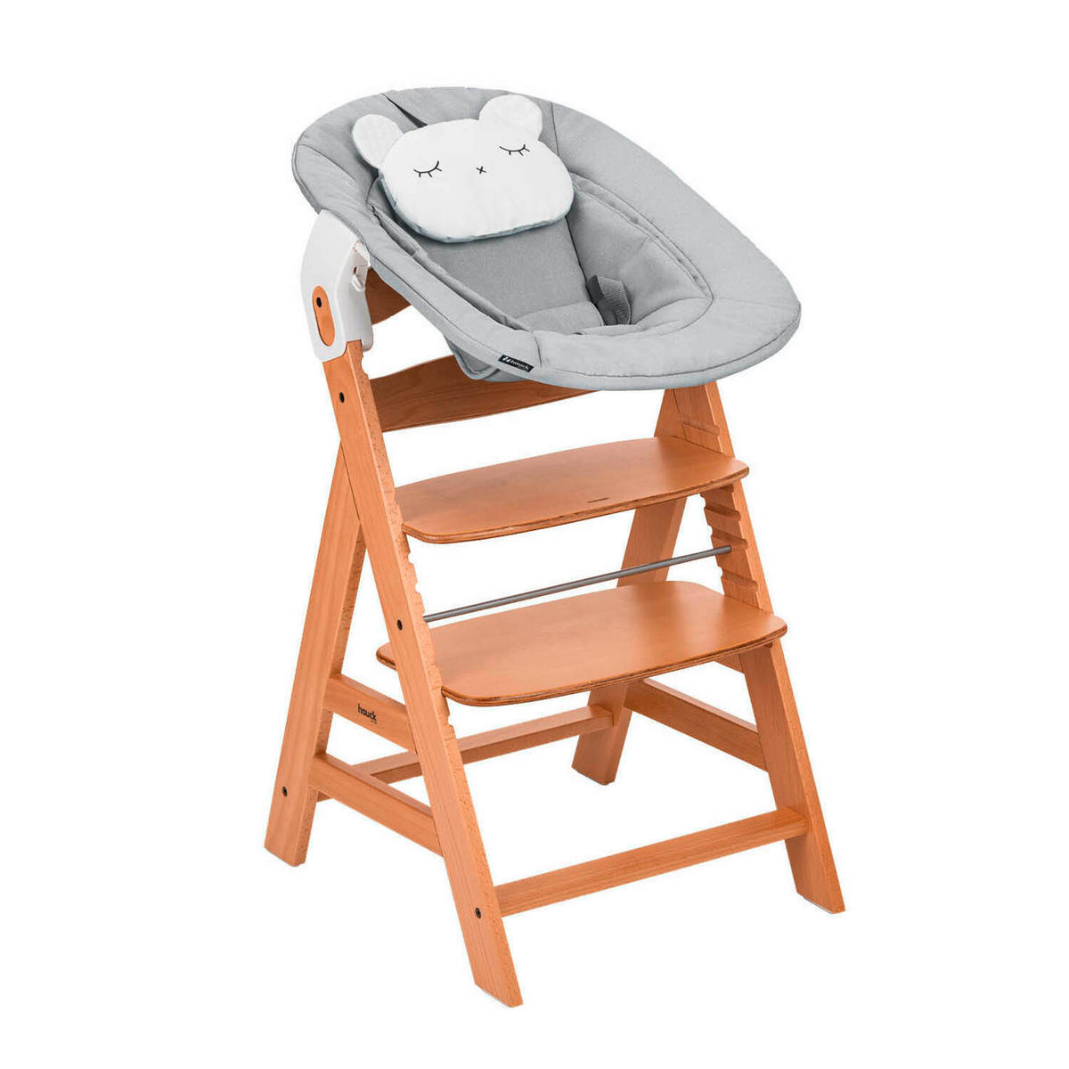 HOCHSTUHL-SET Apha Newborn Set Naturfarben, Hellgrau Nature Grey  - Hellgrau/Naturfarben, Basics, Holz/Textil (65/93,5/49cm) - Hauck