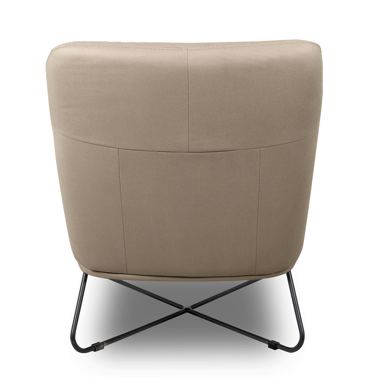 SESSELSET in Lederlook Beige  - Beige, Design, Textil/Metall (67/87/74cm) - Livetastic