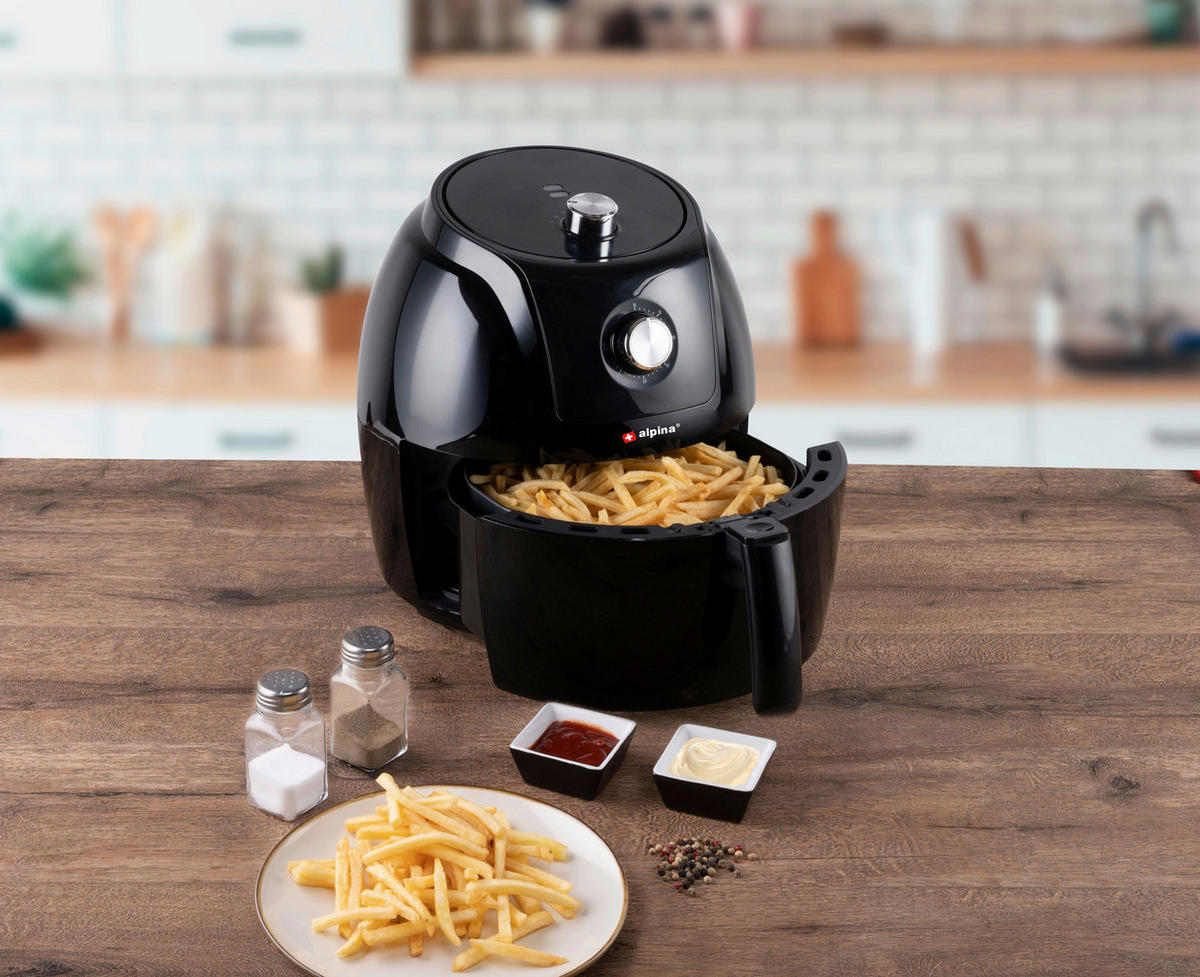 HEIßLUFTFRITTEUSE ALPINA, 5L  - Schwarz, KONVENTIONELL, Kunststoff (39.6/32.4/36cm) - Alpina 6287