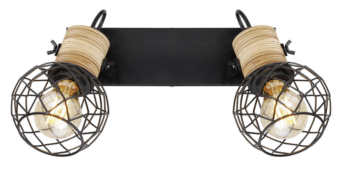 STRAHLER - Schwarz/Braun, Lifestyle, Holz/Metall (29/12/20cm) - Globo