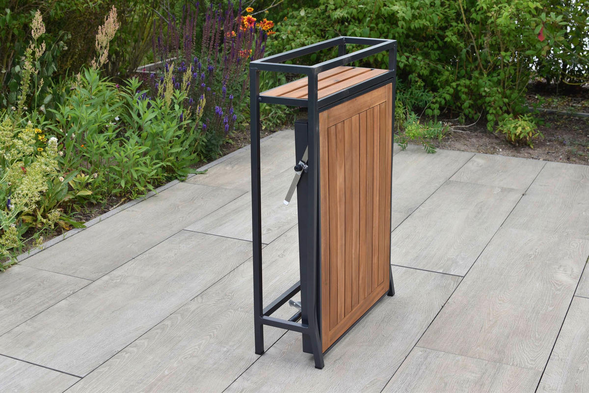 GARTENTISCHGRUPPE  - Graphitfarben/Naturfarben, KONVENTIONELL, Holz/Textil - Gardenson