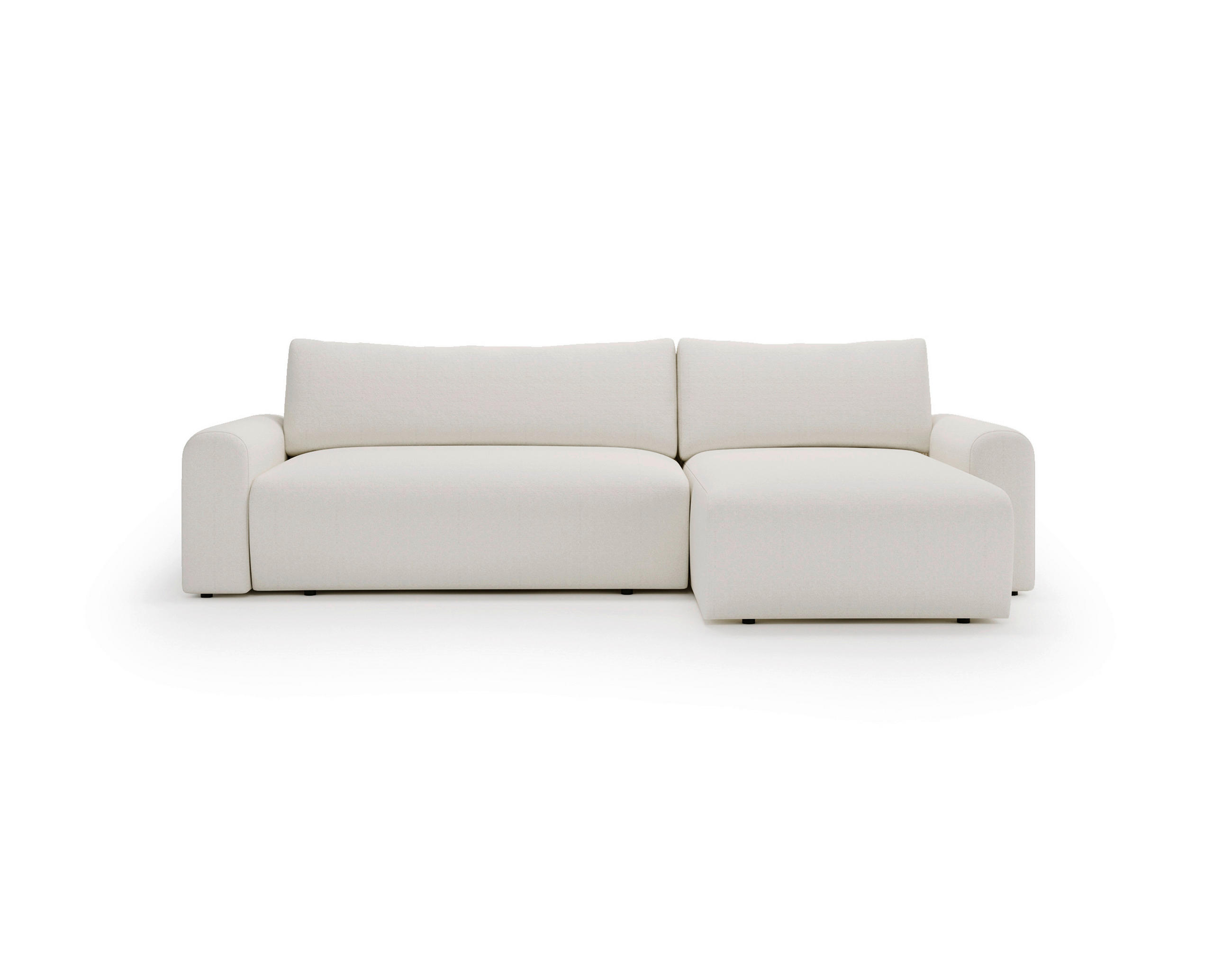 ECKSOFA Creme  - Creme/Schwarz, Design, Kunststoff/Textil (246/150cm) - Livetastic