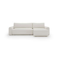ECKSOFA Creme  - Creme/Schwarz, Design, Kunststoff/Textil (246/150cm) - Livetastic