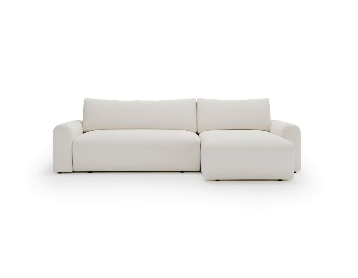 ECKSOFA Creme  - Creme/Schwarz, Design, Kunststoff/Textil (246/150cm) - Livetastic