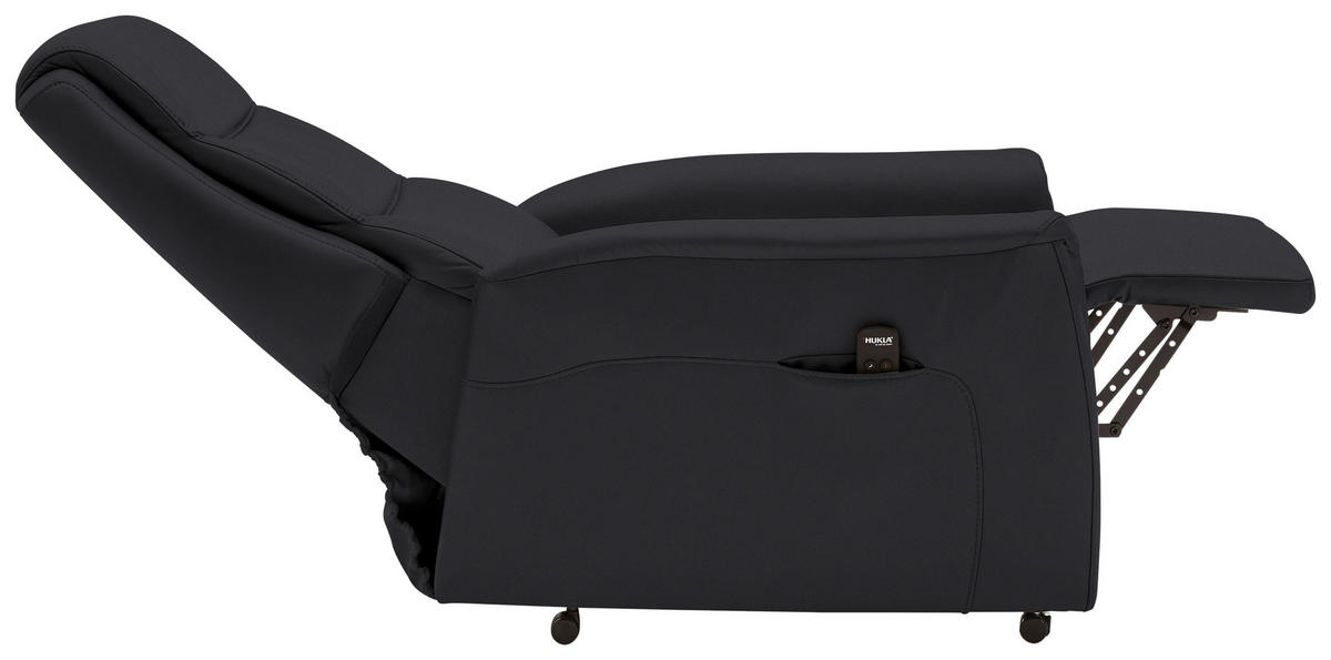 FERNSEHSESSEL in Schwarz  - Schwarz, KONVENTIONELL, Leder/Kunststoff (70/107/88cm) - Valdera