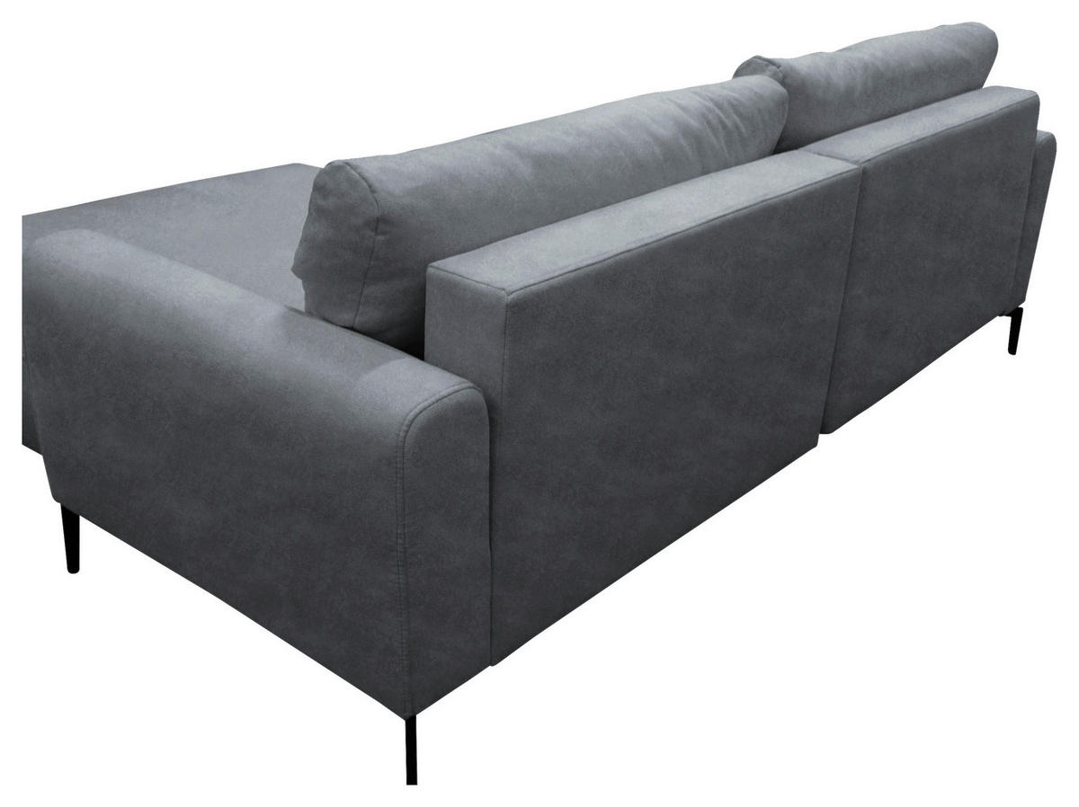 ECKSOFA Hellblau Flachgewebe  - Schwarz/Hellblau, Design, Textil/Metall (240/163cm) - MID.YOU