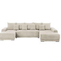 CANAPEA MODULARĂ textil bej  - argintiu/bej, Design, plastic/textil (180/350/203cm) - Carryhome