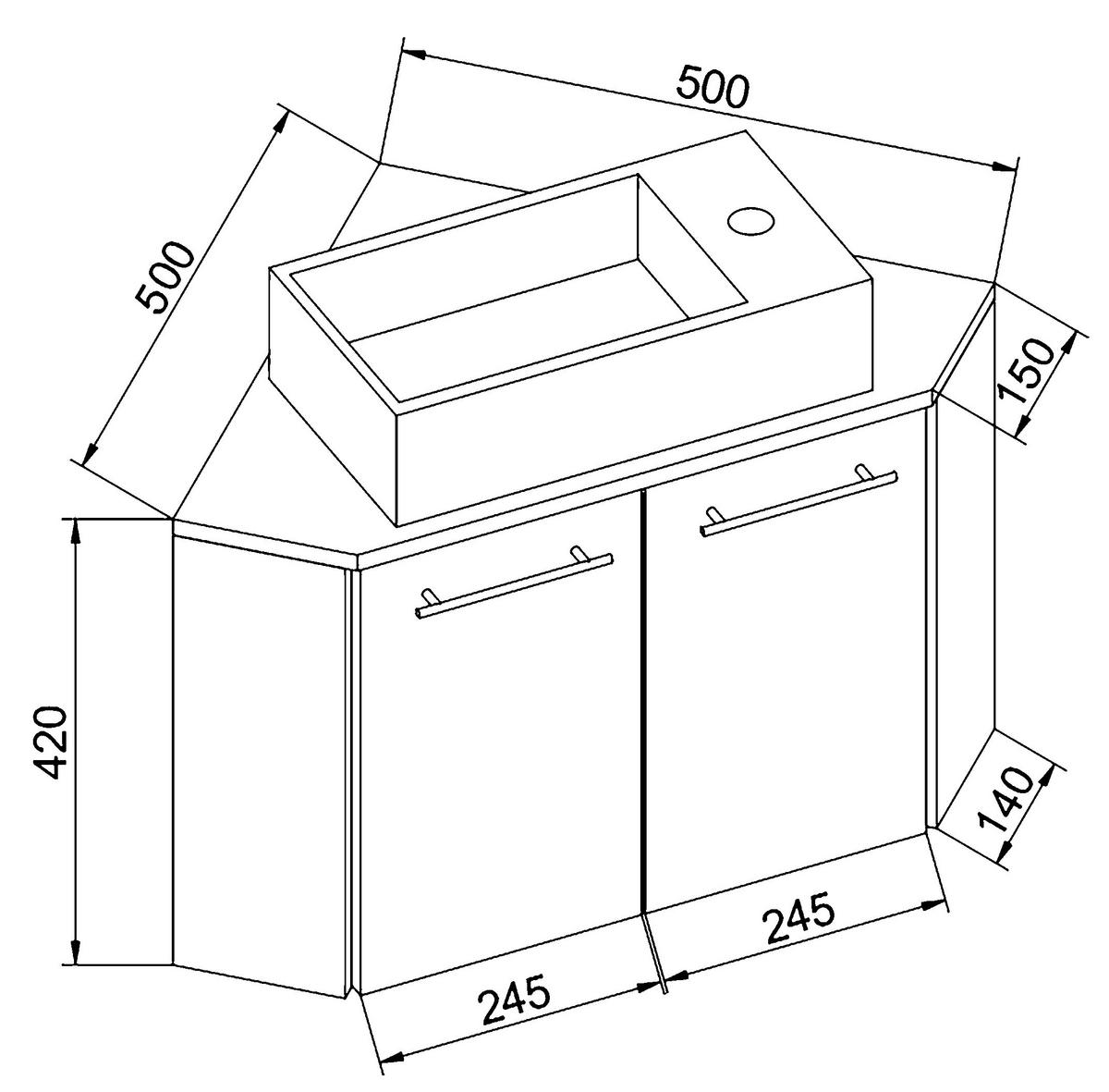 TVÄTTSTÄLL MED KOMMOD 50 cm  - honungsek/vit, Modern, trämaterial/plast (50cm) - MID.YOU