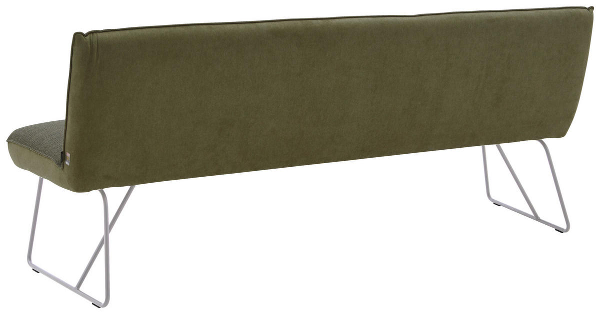 SITZBANK in Metall, Textil Grün, Edelstahlfarben  - Edelstahlfarben/Grün, Design, Textil/Metall (218/89/68cm) - Dieter Knoll