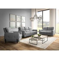 SESSEL in Plüsch Grau  - Schwarz/Grau, Design, Textil/Metall (89/91/101cm) - Stylife