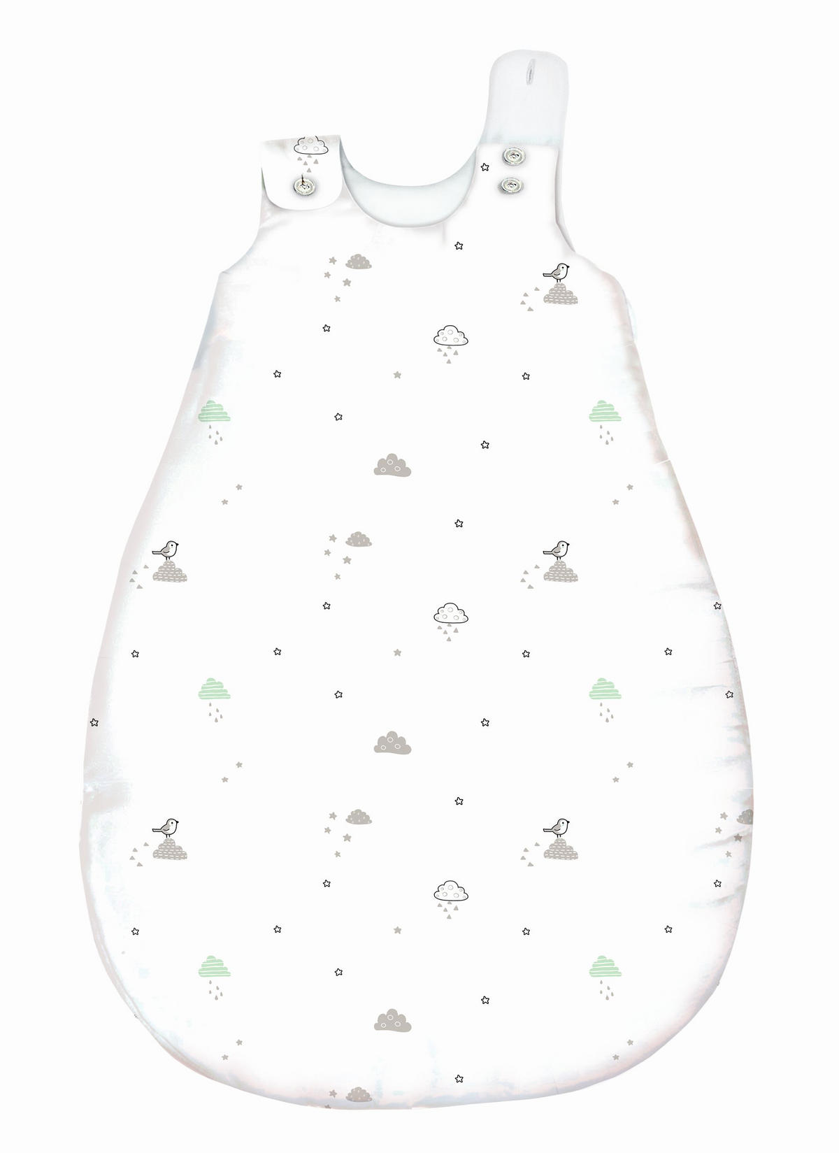 BABYSCHLAFSACK Modern Clouds    90   - Grau/Grün, Trend, Textil (90null) - Patinio