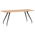 ESSTISCH in Holz, Metall, Holzwerkstoff 160/90/76 cm - Eichefarben/Schwarz, Design, Holz/Holzwerkstoff (160/90/76cm) - Moderano