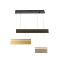 LED-HÄNGELEUCHTE 95/15/120 cm  - Goldfarben/Schwarz, Design, Kunststoff/Metall (95/15/120cm) - Dieter Knoll