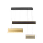 LED-HÄNGELEUCHTE 95/15/120 cm  - Goldfarben/Schwarz, Design, Kunststoff/Metall (95/15/120cm) - Dieter Knoll