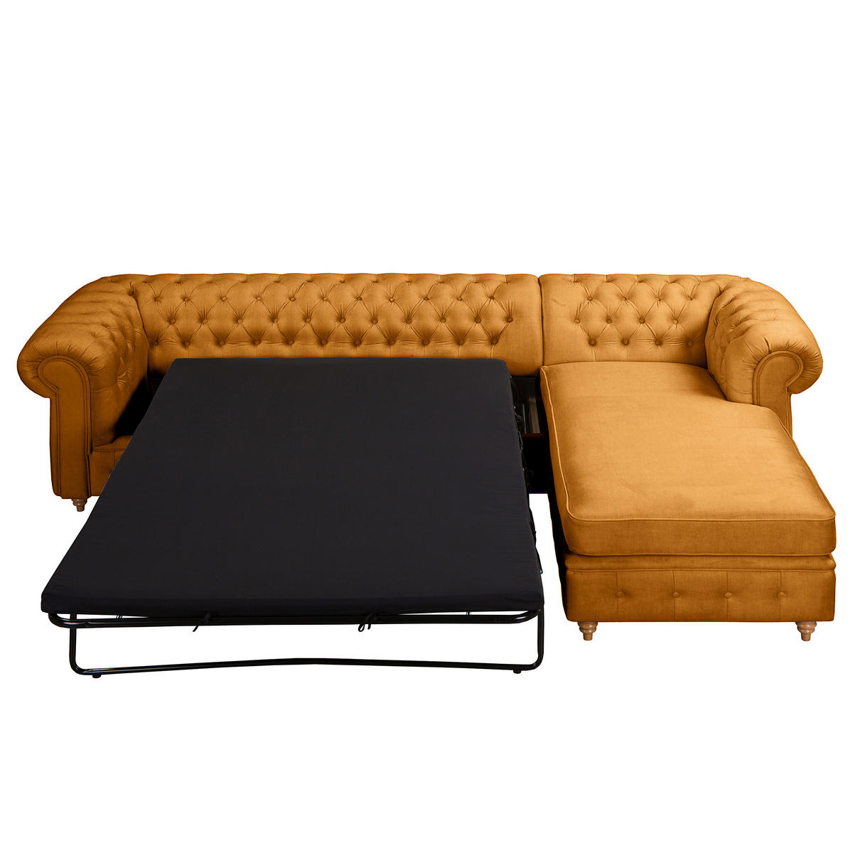 ECKSOFA Laura Bernsteinfarben Mikrofaser  - Bernsteinfarben/Creme, Design, Holz/Textil (284/182cm) - P & B