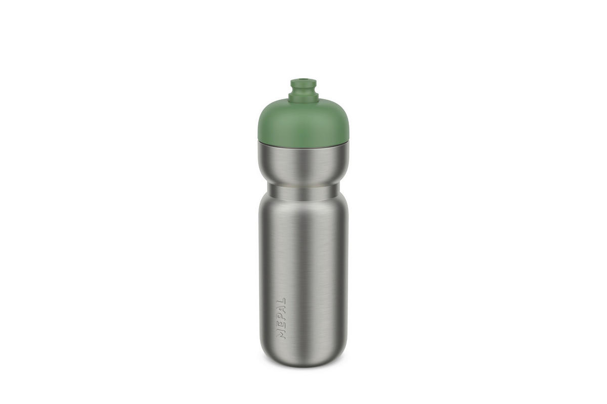 UNIVERSALFLASCHE Pull Sport  - Edelstahlfarben/Grün, KONVENTIONELL, Kunststoff/Metall (7,5cm) - Mepal