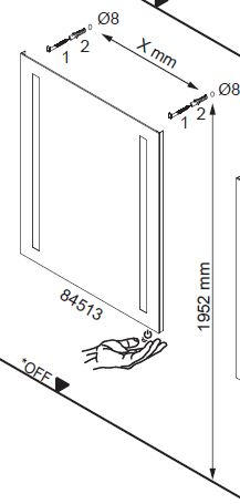 BADEZIMMERSPIEGEL 60/75/2 cm  - Basics, Glas (60/75/2cm) - MID.YOU