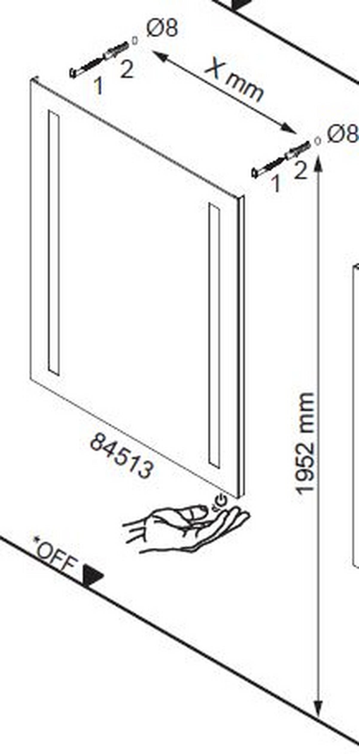BADEZIMMERSPIEGEL 60/75/2 cm  - Basics, Glas (60/75/2cm) - MID.YOU