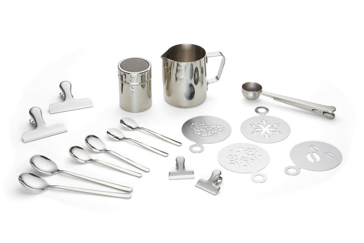 KAFFEESET 23-teilig  - Silberfarben, Design, Metall (10,5cm) - Echtwerk