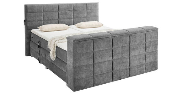 BOXSPRINGBETT 180/200 cm  in Grau  - Grau, KONVENTIONELL, Textil (180/200cm) - Carryhome