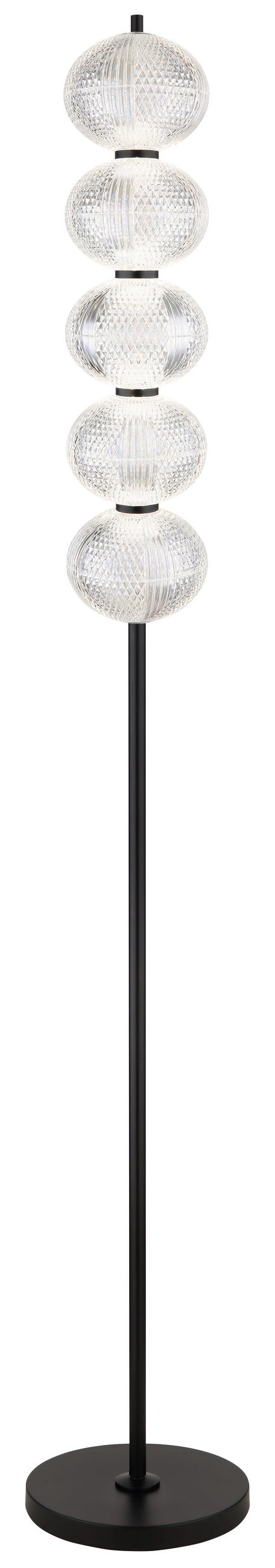 LED-STEHLEUCHTE 25/160 cm    - Klar/Schwarz, KONVENTIONELL, Kunststoff/Metall (25/160cm) - Globo