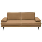 3-SITZER-SOFA  in Echtleder Honig   - Schwarz/Honig, Design, Leder/Metall (222/86/104cm) - Dieter Knoll