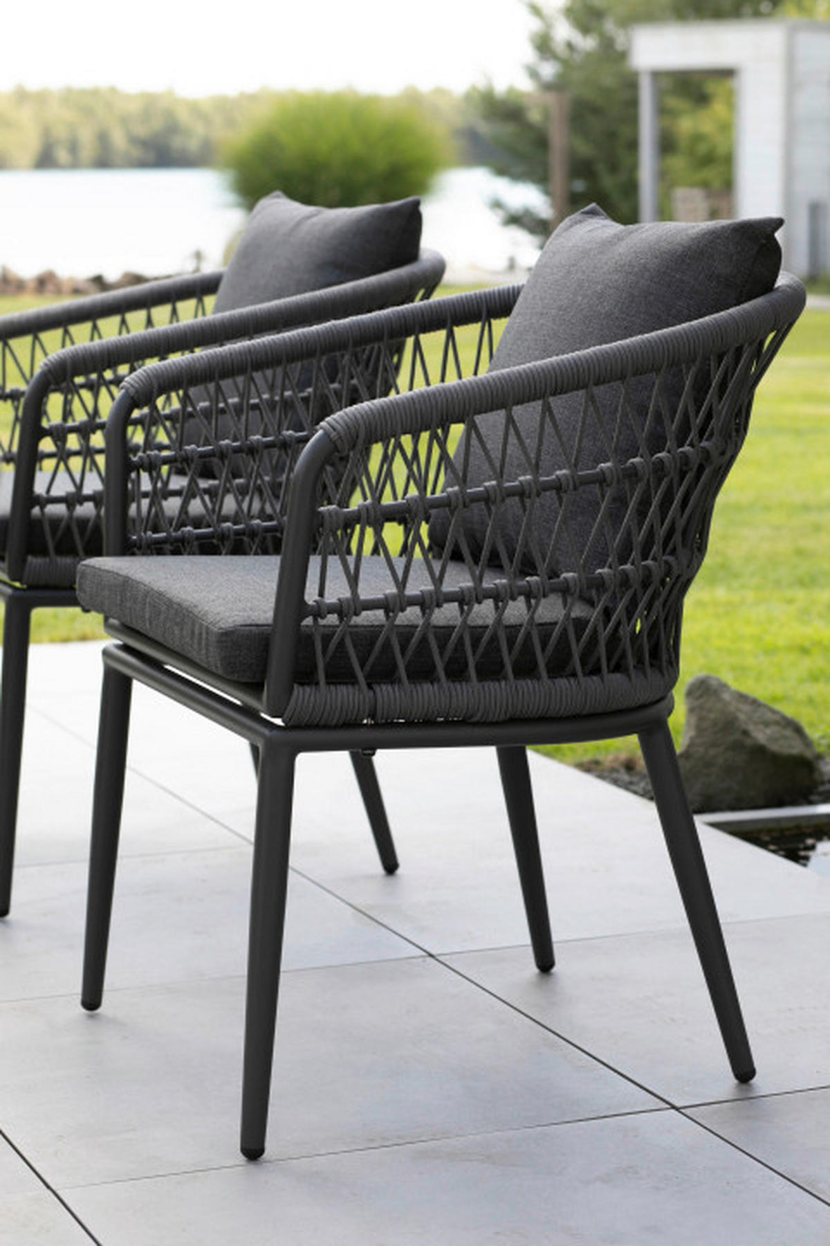 GARTENSESSEL Metall, Kunststoff, Textil Grau  - Grau, Basics, Kunststoff/Textil (58/78/63cm) - Gardenson